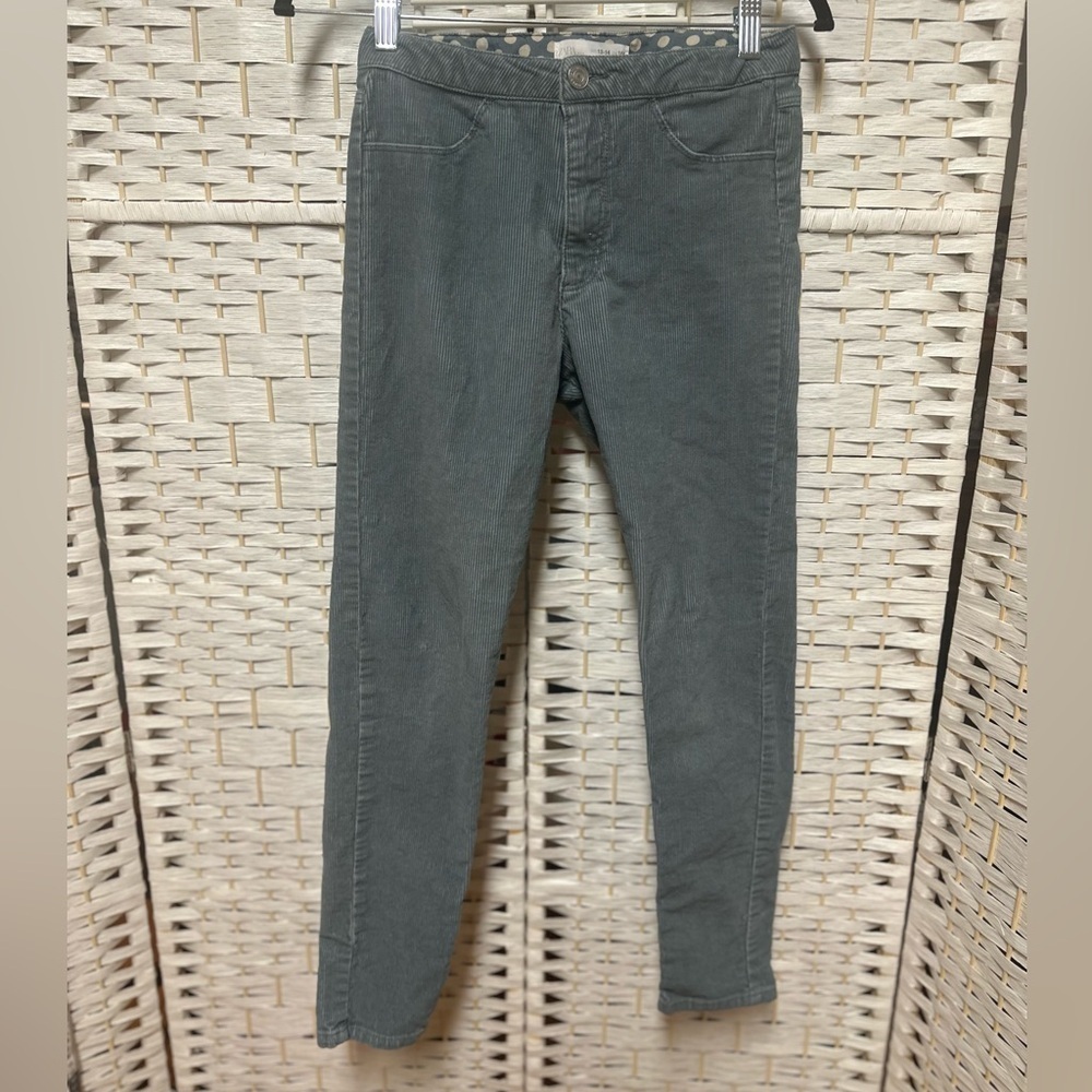 Kids Zara Corduroy pants grayish blue euc‎ sz 13-14 measurements in photos